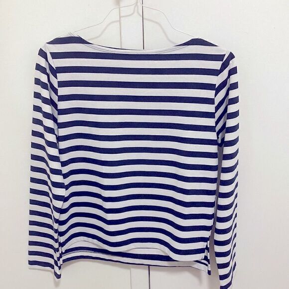NWT Reformation Jeans White/Navy Nautical Stripe Long Sleeve Top. Oversized XS. - Picture 5 of 9